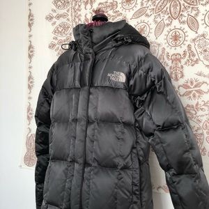The North Face long down jacket grey/silver